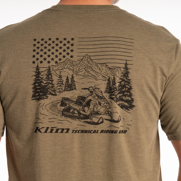 Klim Frontier Tri-blend Tee in Military Green Frost - Black