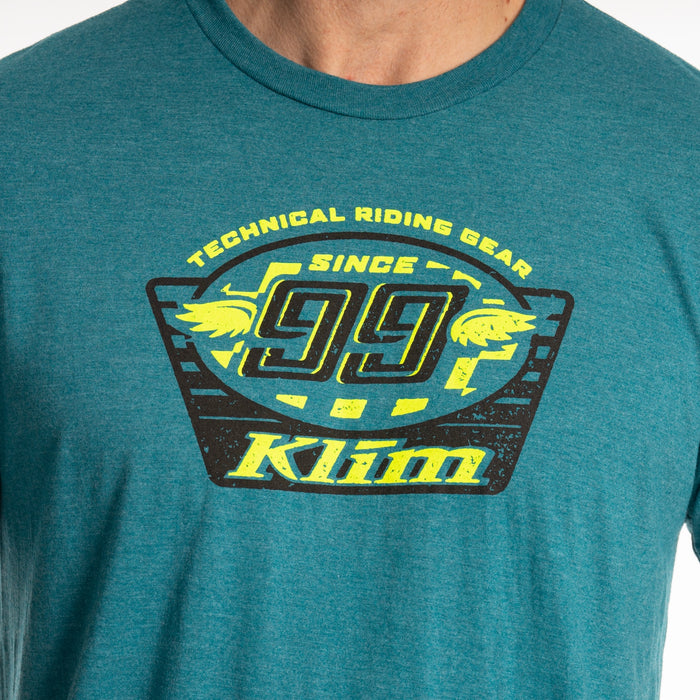 KLIM Pioneer 99 Tri-blend Tee in Heathered Teal - Hi-Vis