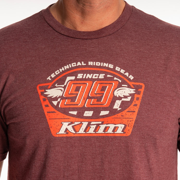 KLIM Pioneer 99 Tri-blend Tee in Maroon Frost - Peyote