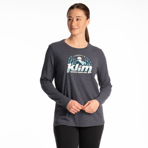 Klim Estelle Tri-blend Tee Ls in Navy Frost - Milky Blue