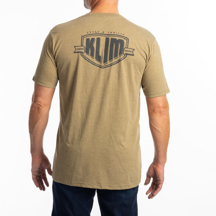 KLIM FULL THROTTLE TRI-BLEND TEE 2025 in Coyote Brown Heather - Asphalt