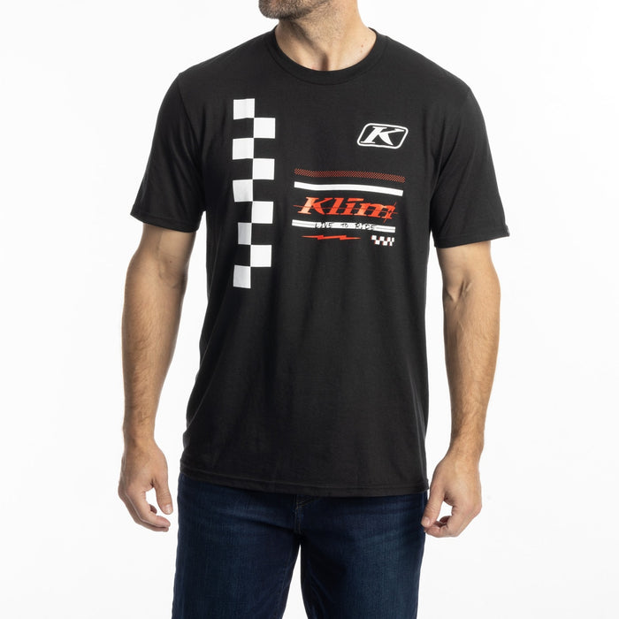KLIM CHECKERED FLAG TRI-BLEND TEE 2025 in Black - White