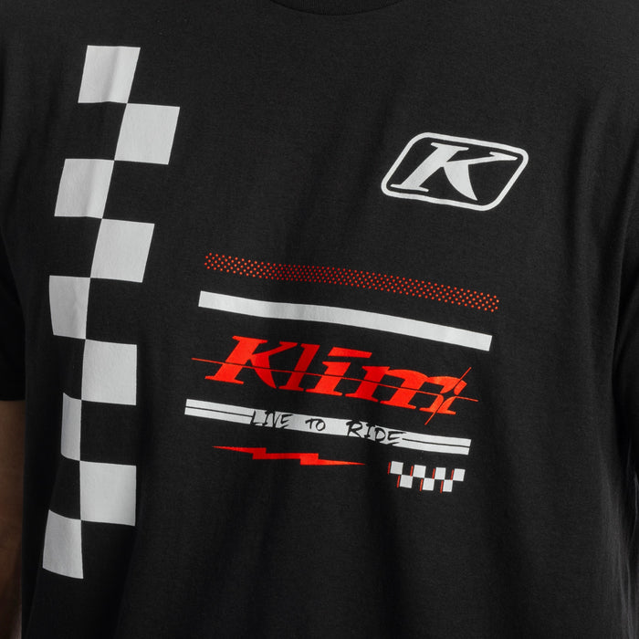 KLIM CHECKERED FLAG TRI-BLEND TEE 2025 in Black - White