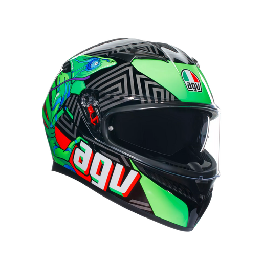 AGV K3 Kamaleon Helmet in Black/Red/Green