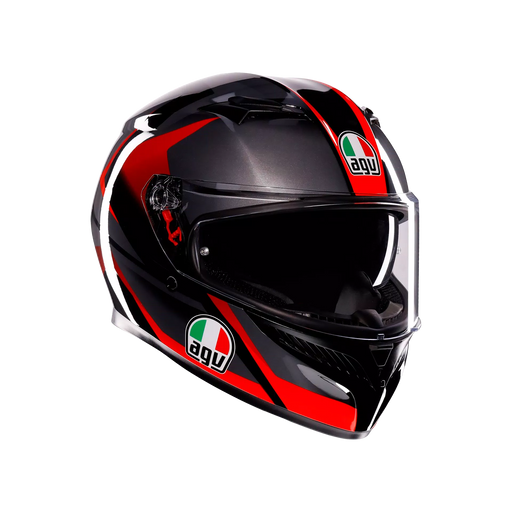 AGV K3 Striga Helmet in Black/Grey/Red