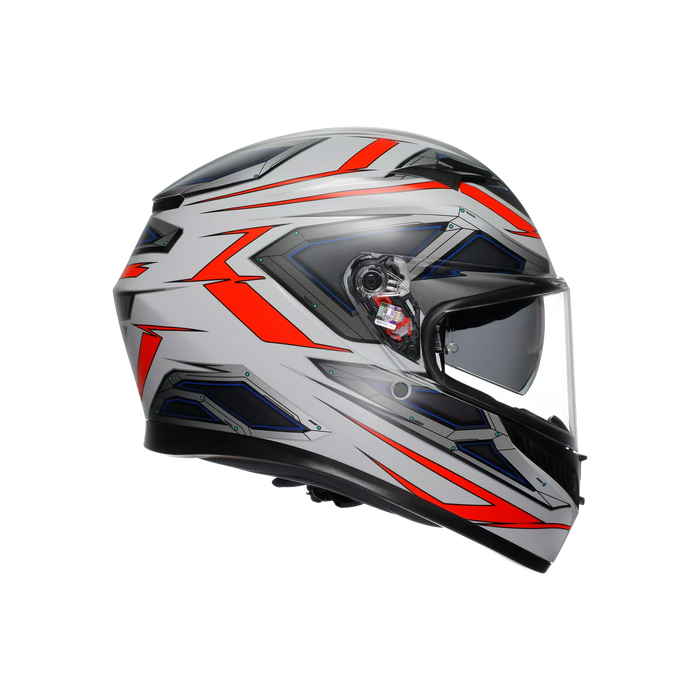 AGV K3 Space Helmet 2025 in Matte White/Red Fluo