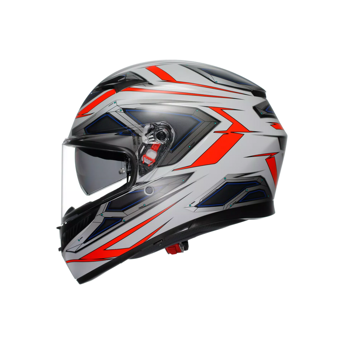 AGV K3 Space Helmet 2025 in Matte White/Red Fluo