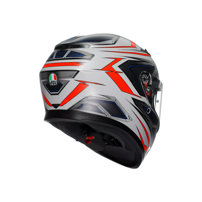 AGV K3 Space Helmet 2025 in Matte White/Red Fluo