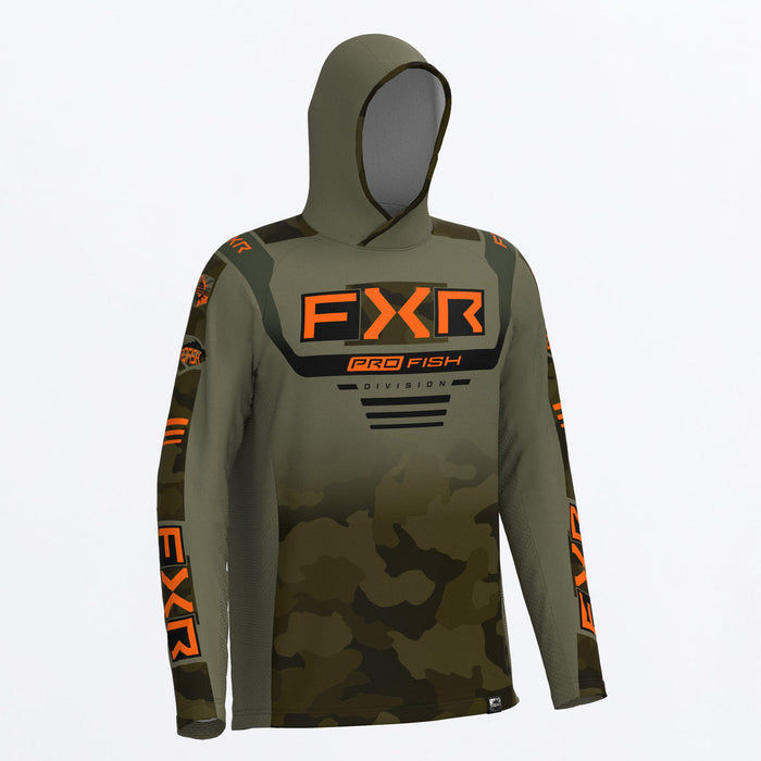FXR TOURNAMENT AIR UPF PULLOVER HOODIE 2025 in Army Camo/Moss
