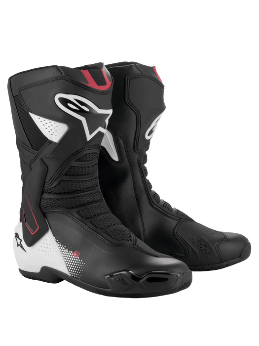 ALPINESTARS SMX-6 v3 BOOTS 2025 in Black/White/Red Graphic