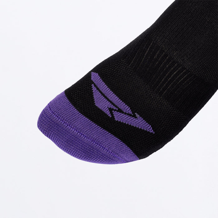 FXR RIDING SOCK AIR (1 PAIR) SNOW 2027 in Black/Purple