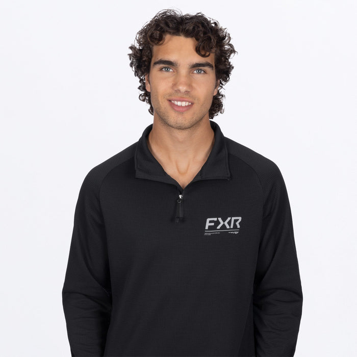 FXR PILOT UPF 1/4 ZIP LONGSLEEVE in Black/Grey