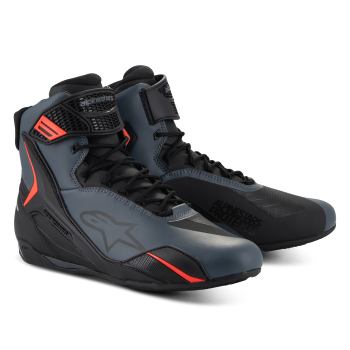 ALPINESTARS FASTER-4 RIDING SHOESBlack/Gray/Fluo Red
