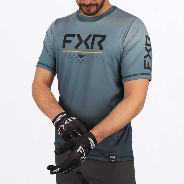FXR Proflex UPF Short Sleeve Jersey in Steel/Sundial