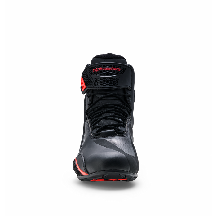 ALPINESTARS FASTER-4 DRYSTAR® RIDING SHOES in Black/Rio Red/Fluo Red