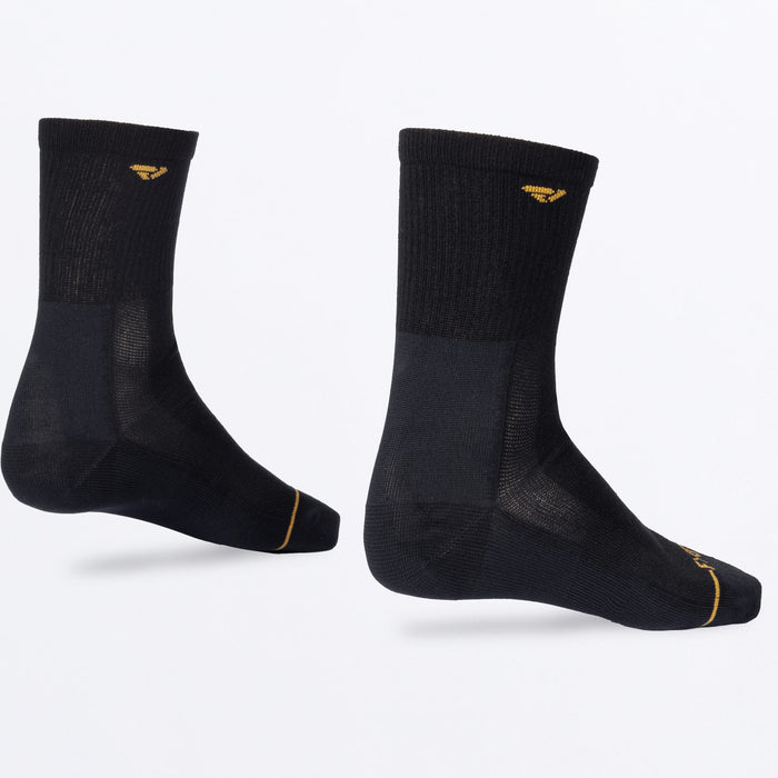FXR TURBO ATHLETIC SOCK (3 PACK) SNOW 2027 in Black