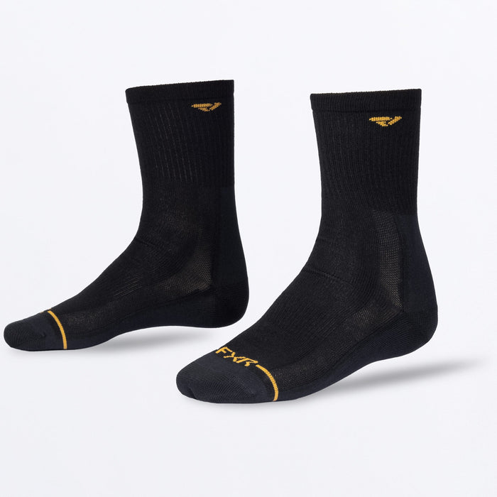 FXR TURBO ATHLETIC SOCK (3 PACK) SNOW 2027 in Black