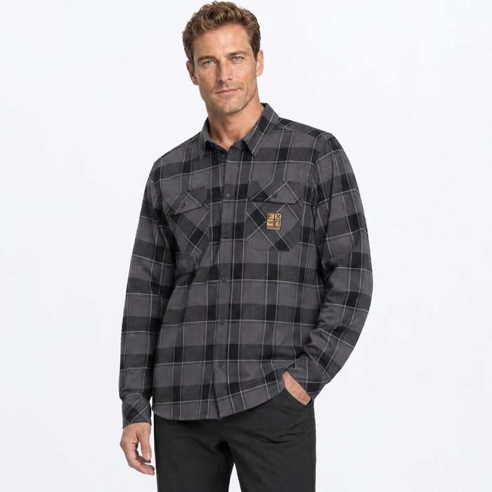 FXR HD FLANNEL SHIRT in Black/Asphalt