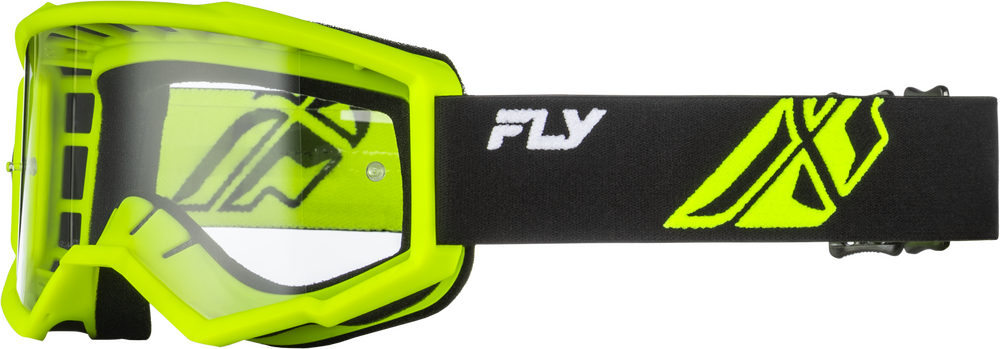 FLY RACING FOCUS GOGGLES - YOUTH 2026 in Hi-Vis/Black w/ Clear Lens