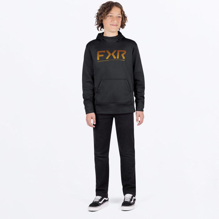 FXR YOUTH HYDROGEN TECH PULLOVER HOODIE in Black/Kash