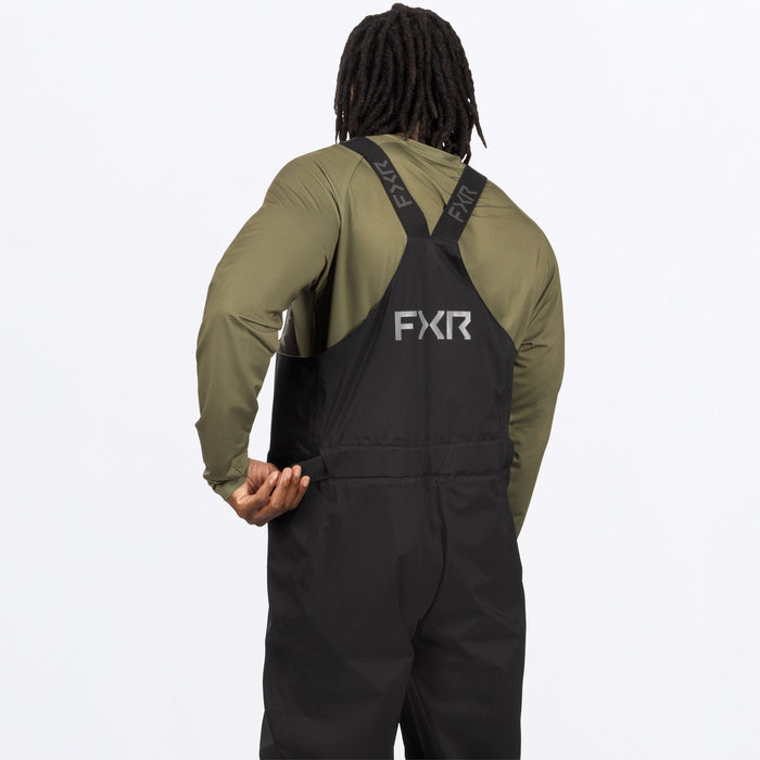 FXR ADVENTURE LITE TRI-LAMINATE BIB PANT in Black/Grey