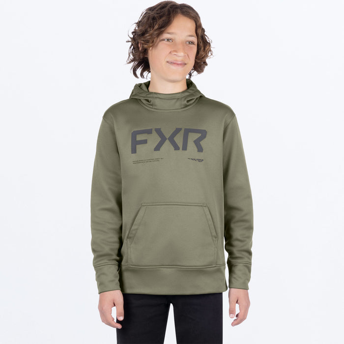 FXR YOUTH HYDROGEN TECH PULLOVER HOODIE 2025 - Moss