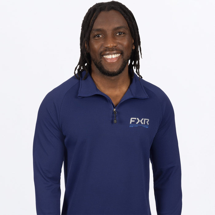 FXR PILOT UPF 1/4 ZIP LONGSLEEVE in Deep Cobalt/Cobalt