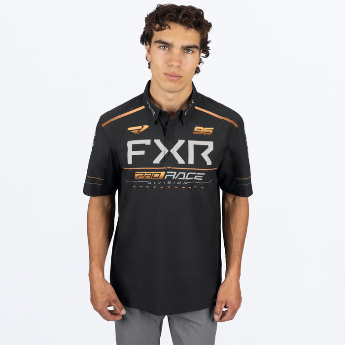 FXR RACE DIVISION PERFORMANCE UPF POLO SHIRT 2025 - Black/Kash