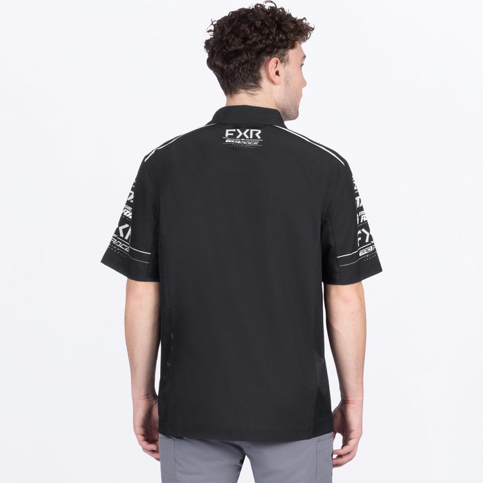 FXR RACE DIVISION PERFORMANCE UPF POLO SHIRT 2025 - Black/White