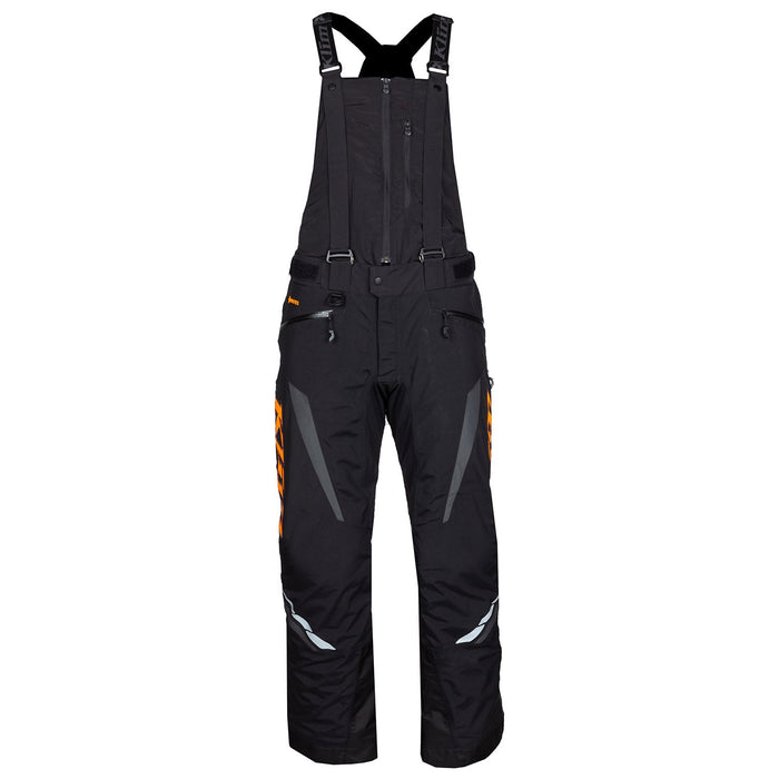 Klim Keweenaw Bib - REDESIGNED in Black - Strike Orange - 2021