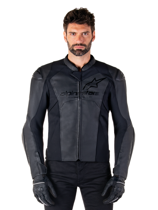 ALPINESTARS FASTER v3 LEATHER JACKET 2026 in Black/Black