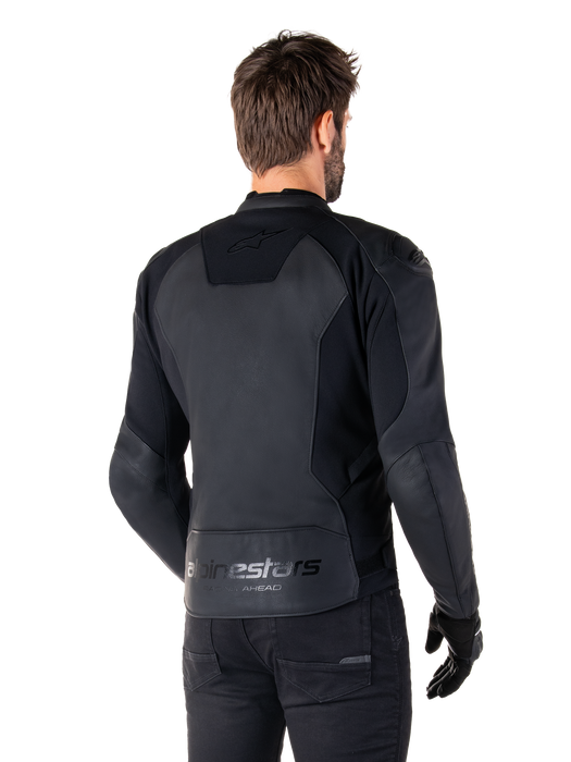 ALPINESTARS FASTER v3 LEATHER JACKET 2026 in Black/Black
