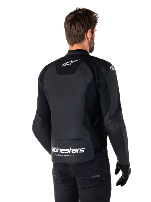 ALPINESTARS FASTER v3 LEATHER JACKET 2026 in Black/White