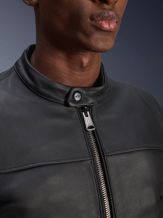 ALPINESTARS BLACKTRACK LEATHER JACKET 2025 in Black/Black