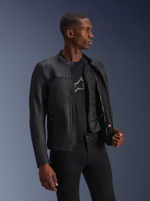 ALPINESTARS BLACKTRACK LEATHER JACKET 2025 in Black/Black