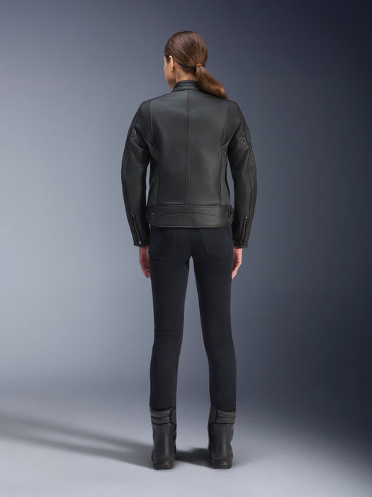 ALPINESTARS STELLA DYNO WOMEN’S LEATHER JACKETS 2025 in Black/Tar Gray/Dark Gray