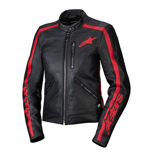 ALPINESTARS STELLA DYNO WOMEN’S LEATHER JACKETS 2025 in Black/Haute Red