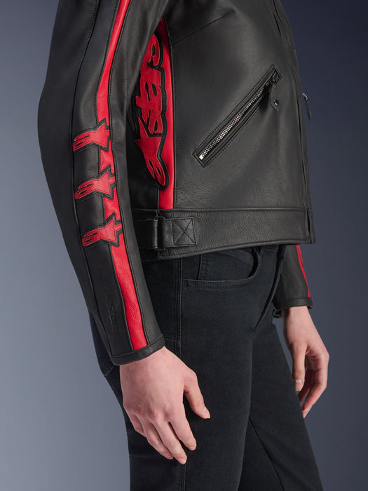 ALPINESTARS STELLA DYNO WOMEN’S LEATHER JACKETS 2025 in Black/Haute Red