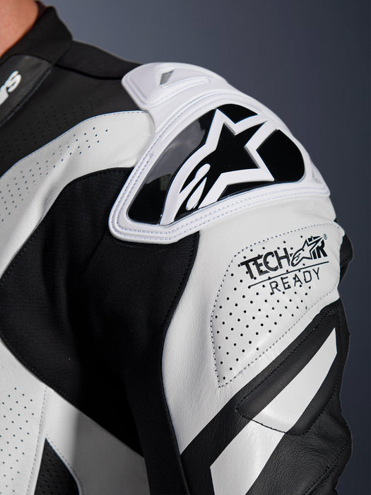 ALPINESTARS GP PLUS v4 SPRINT ONE-PIECE LEATHER SUITS in Black/White/Red
