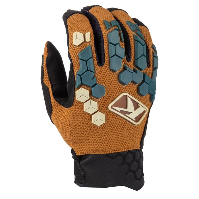 KLIM Dakar Gloves 2025 in Golden Brown - Petrol