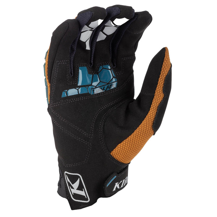 KLIM Dakar Gloves 2025 in Golden Brown - Petrol