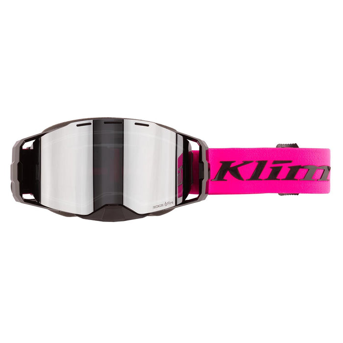 KLIM eFire Edge Snow Goggles - Pink Glo Dark Smoke Silver Mirror