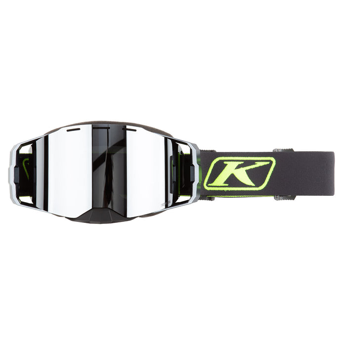 Klim Edge Focus Snow Goggles in Asphalt Hi-vis Dark Smoke Silver Mirror