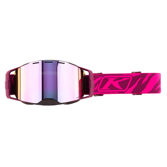 KLIM Edge Focus Snow Goggles in Zebra Pink Glo with Dark Smoke Pink Mirror Lens 2026