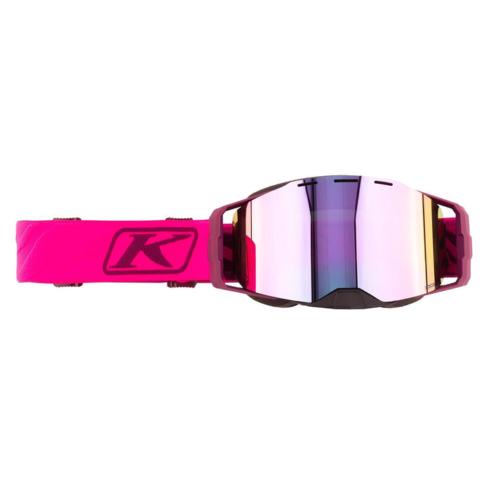 KLIM Edge Focus Snow Goggles in Zebra Pink Glo with Dark Smoke Pink Mirror Lens 2026