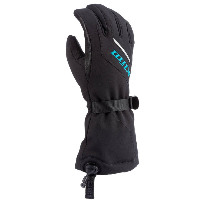 KLIM Ember Gauntlet Glove in Black - Arctic Teal