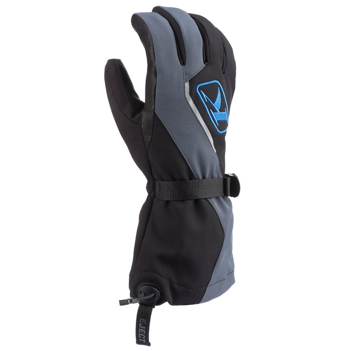 KLIM Klimate Gauntlet Glove in Asphalt - Electric Blue Lemonade