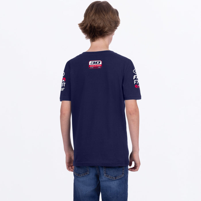 FXR YOUTH RACE DIV. PREMIUM T-SHIRT in Navy/Red