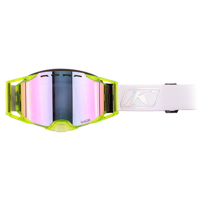 Klim Rage Foundation Snow Googles 2025 - Foundation Hi-Vis with Dark Smoke Pink Mirror Lens