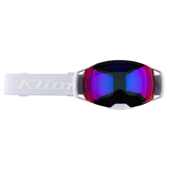 KLIM Aeon Snow Goggles in White Blue Red Mirror